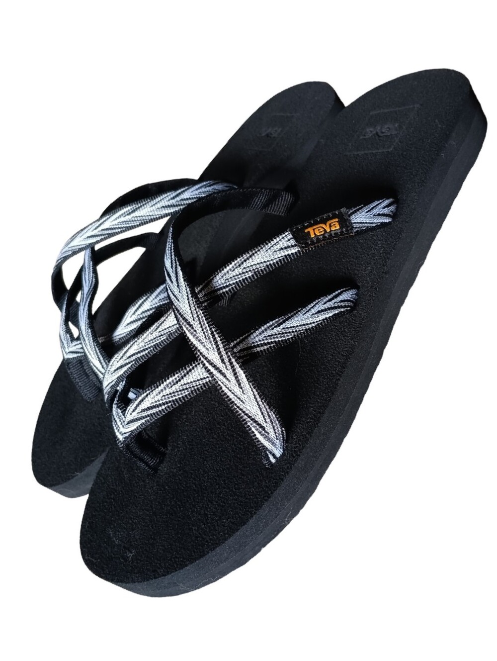 🖤 Teva Olowahu Palms Sandals Womens 9 Black Strappy Comfort Sporty Beach